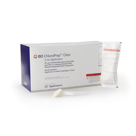Skin Prep Solution ChloraPrep™ Clear 3 mL Foam Applicator 2% / 70% Strength CHG (Chlorhexidine Gluconate) / Isopropyl Alcohol Sterile - BeHope