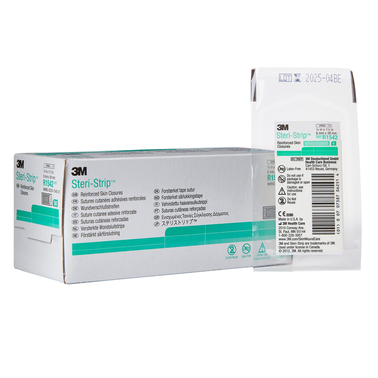 Skin Closure Strip Steri-Strip™ 1/4 X 1-1/2 Inch Nonwoven Material Reinforced Strip White - BeHope