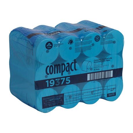Toilet Tissue Compact® White 2-Ply Standard Size Coreless Roll 1000 Sheets 3-4/5 X 4-1/20 Inch - BeHope