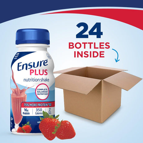 Oral Supplement Ensure® Plus Nutrition Shake Strawberry Flavor Liquid 8 oz. Bottle - BeHope