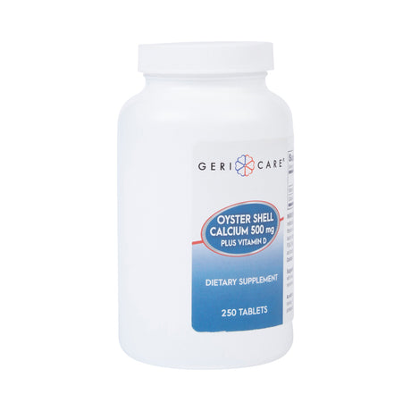 Joint Health Supplement Geri-Care® Oyster Shell 200 IU - 500 mg Strength Tablet 250 per Bottle - BeHope