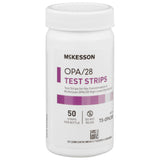 OPA Concentration Indicator McKesson OPA/28 Pad 50 Test Strips Bottle Single Use - BeHope
