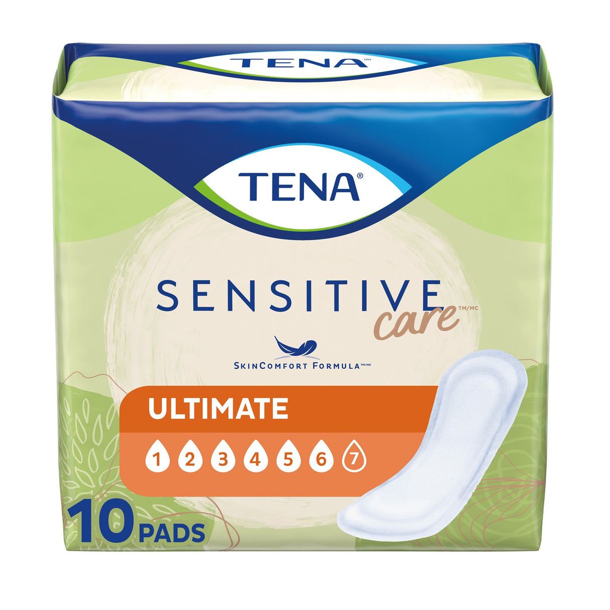 Bladder Control Pad TENA Sensitive Care Ultimate 16 Inch Length Heavy Absorbency Dry-Fast Core One Size Fits Most