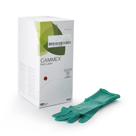 Surgical Glove GAMMEX® Non-Latex Size 6.5 Sterile Polyisoprene Standard Cuff Length Micro-Textured Green Chemo Tested - BeHope