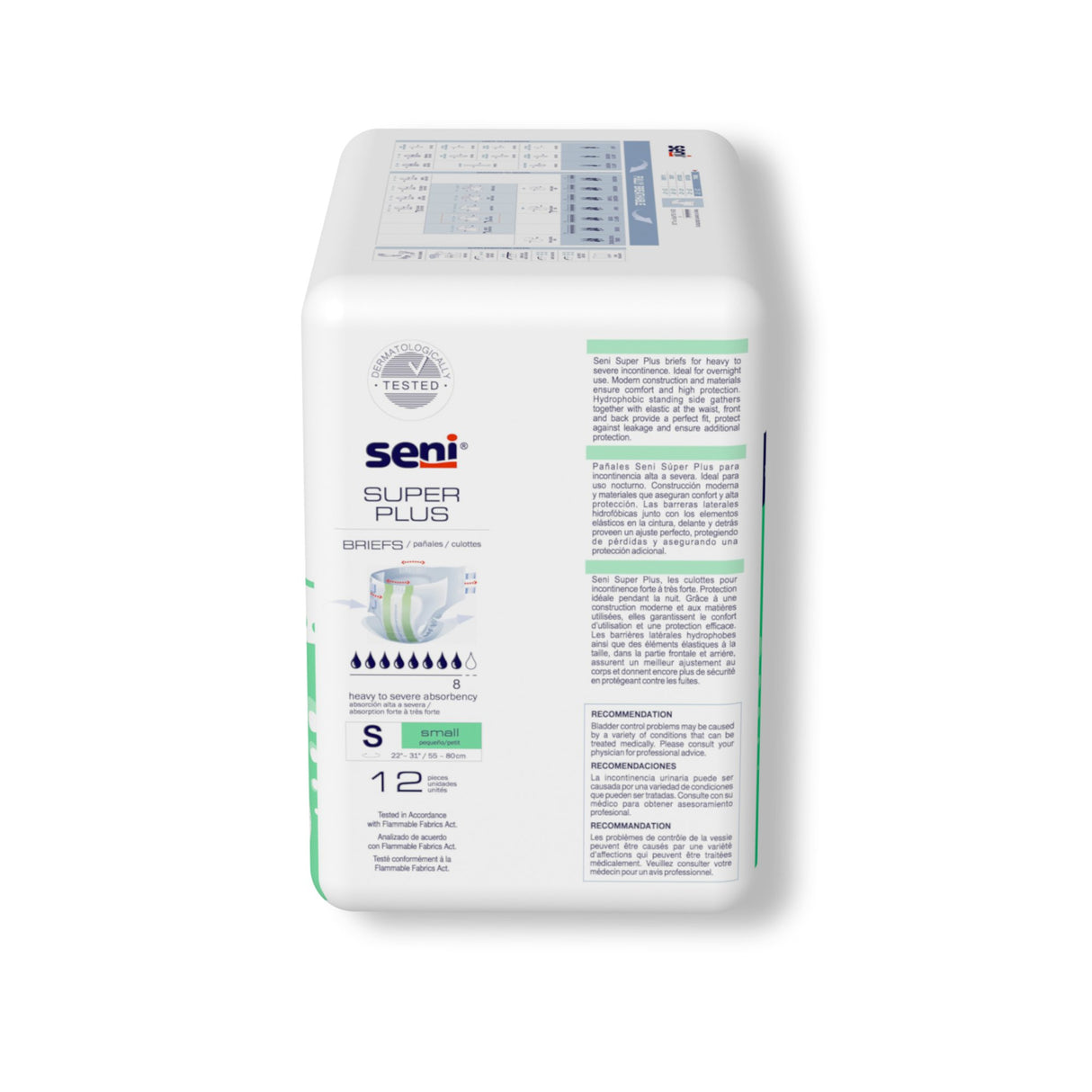 Unisex Adult Incontinence Brief Seni® Super Plus Small Disposable Heavy Absorbency - BeHope