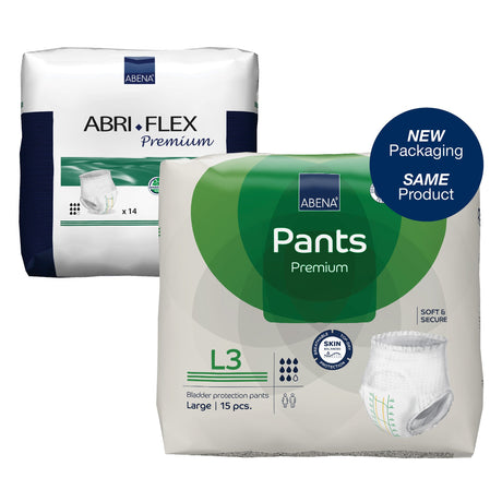 Unisex Adult Absorbent Underwear Abena® Premium Pants L3 Pull On with Tear Away Seams Large Disposable Heavy Absorbency - BeHope