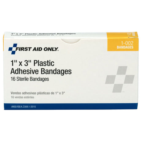 Adhesive Strip First Aid Only® Plastic Tan 1 X 3 Inch Sterile - BeHope