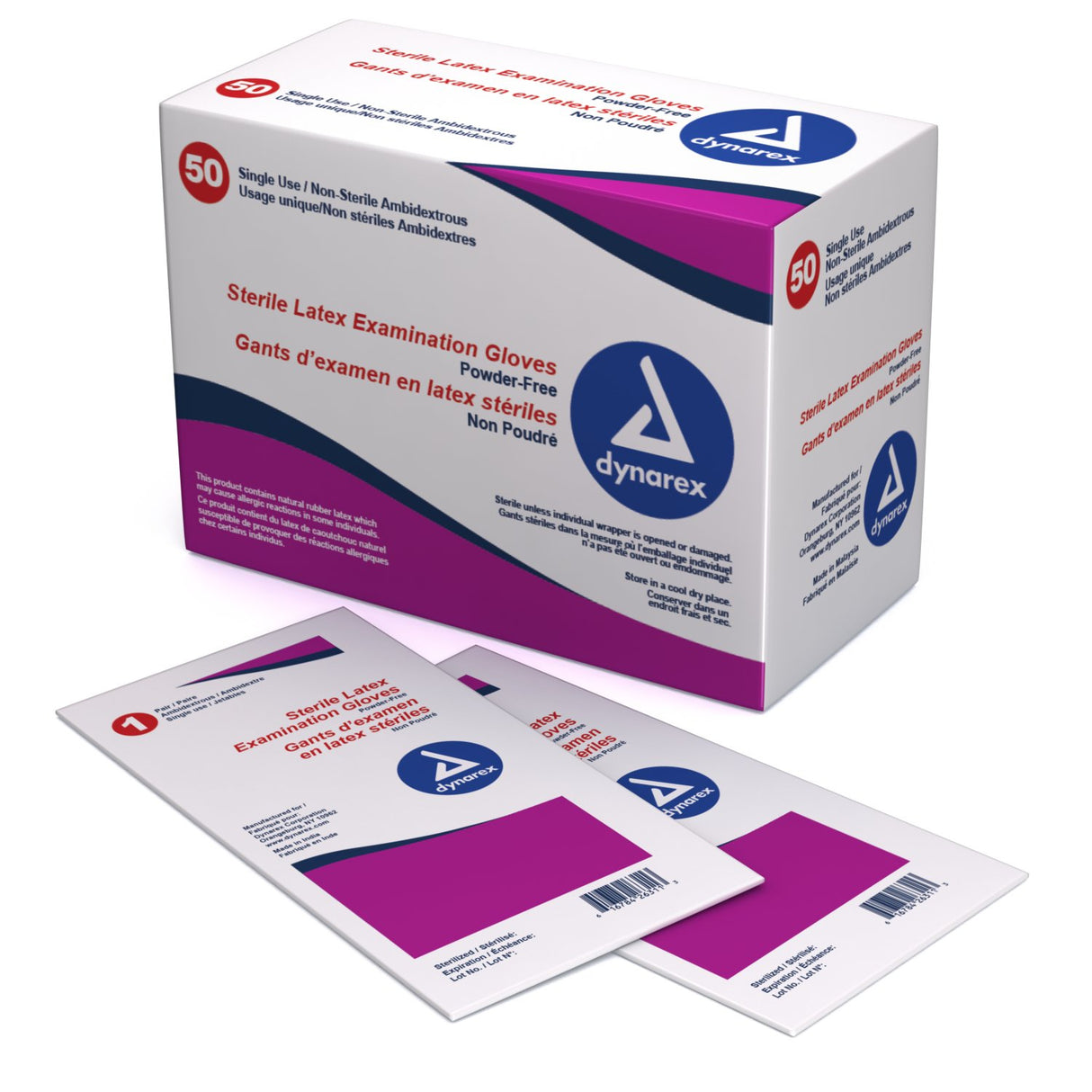 Exam Glove Dynarex Medium Sterile Pair Latex Standard Cuff Length Smooth Ivory Not Rated - BeHope