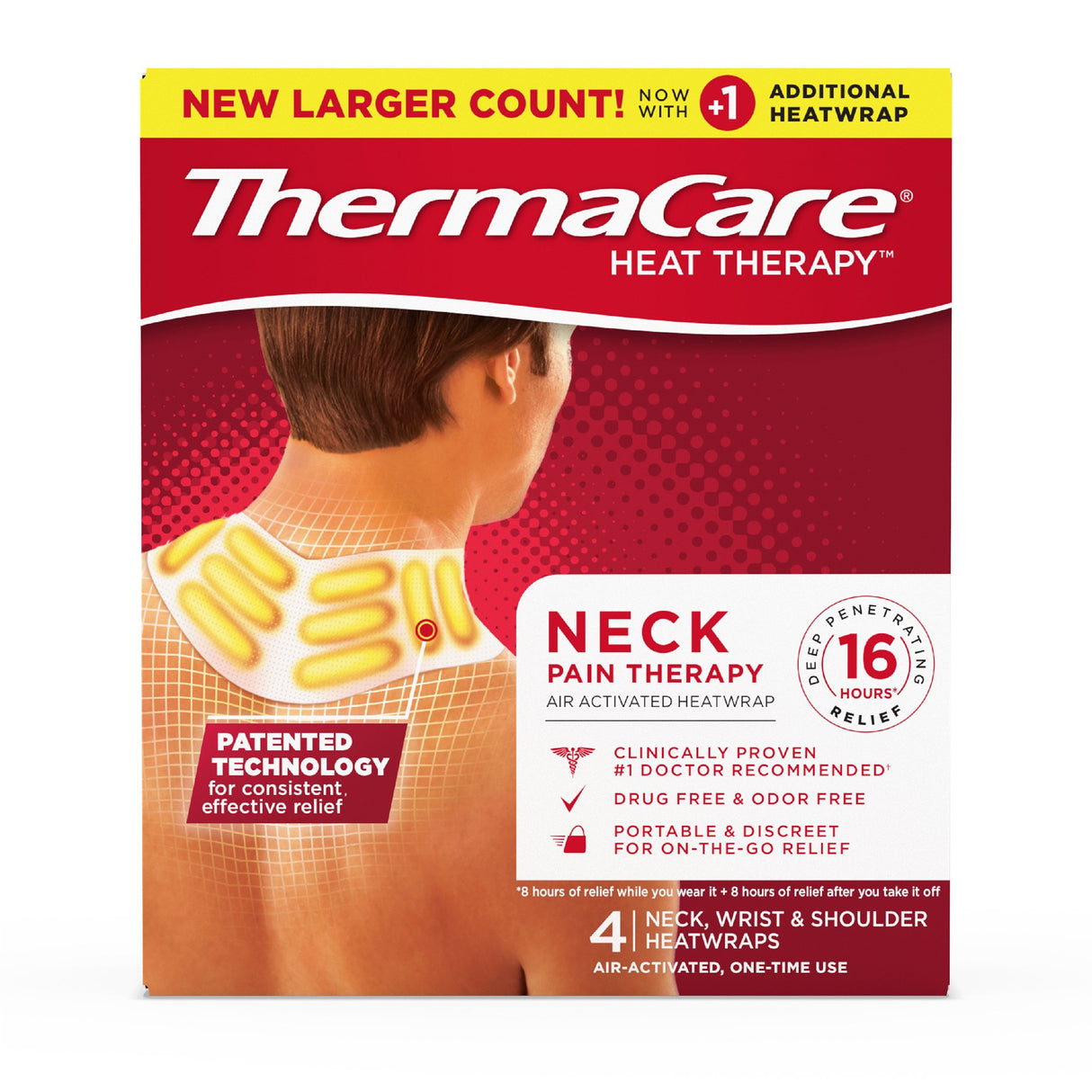 Instant Hot Patch ThermaCare® HeatWraps Neck / Shoulder / Wrist One Size Fits Most Nonwoven Material Cover Disposable - BeHope