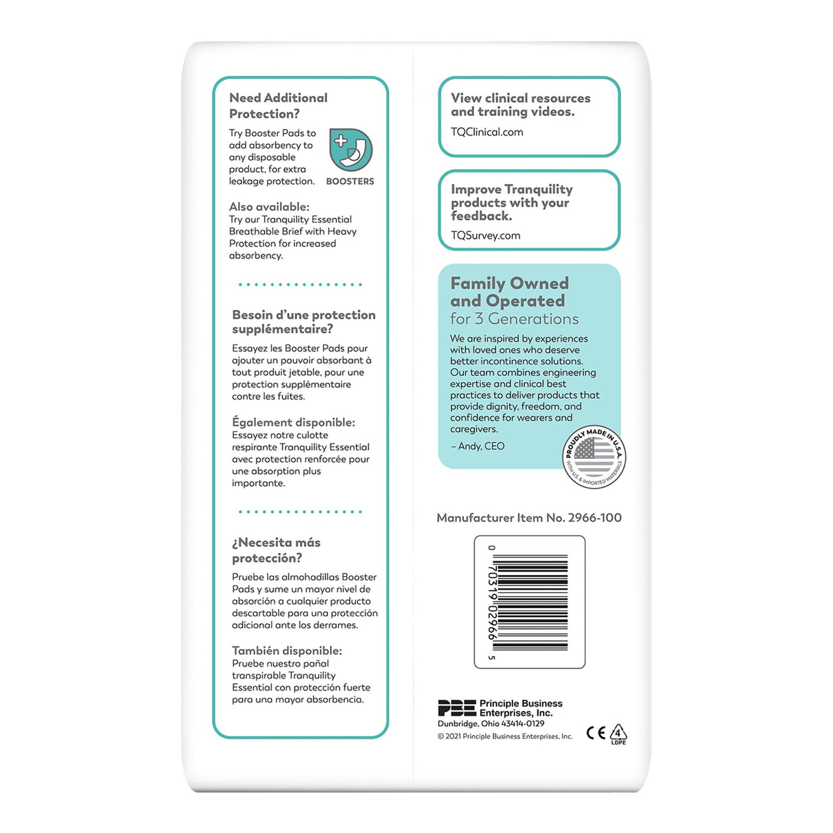 Unisex Adult Incontinence Brief Tranquility® Essential Large Disposable Moderate Absorbency - BeHope