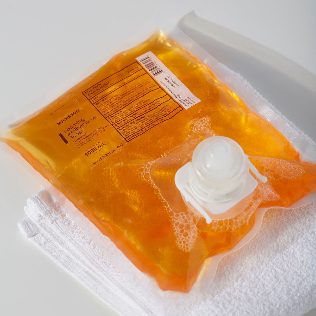 Antibacterial Soap McKesson Foaming 1,000 mL Dispenser Refill Bag Clean Scent - BeHope