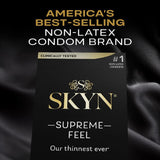 Condom SKYN® Supreme Lubricated One Size Fits Most 30 Per Box - BeHope