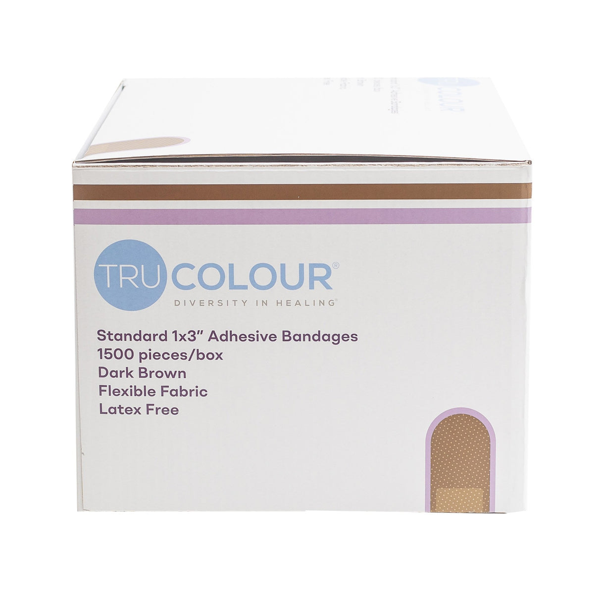 Adhesive Strip Tru-Colour® Fabric Dark Brown 1 X 3 Inch Sterile - BeHope