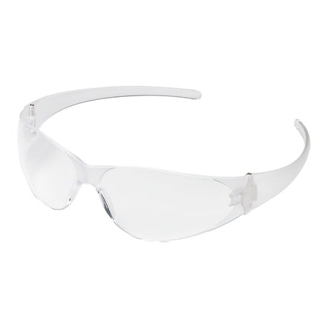 Safety Glasses Checkmate® Flexible Bayonet Temple Clear Tint Polycarbonate Lens Clear Frame Over Ear One Size Fits Most - BeHope