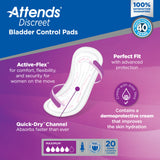 Bladder Control Pad Attends® Discreet Maximum 13 Inch Length Heavy Absorbency Polymer Core One Size Fits Most - BeHope