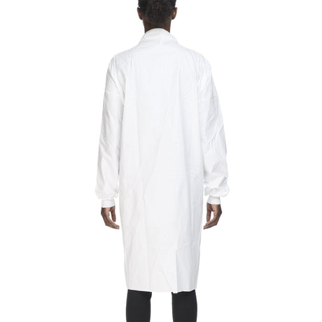 Cleanroom Lab Coat Contec® CritiGear™ White Large Knee Length Microporous Fabric Disposable - BeHope