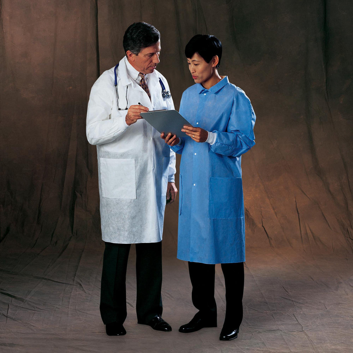Lab Coat Basic White X-Large Knee Length 3-Layer SMS Disposable - BeHope