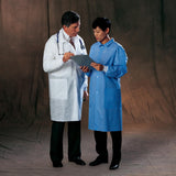 Lab Coat Basic White X-Large Knee Length 3-Layer SMS Disposable - BeHope