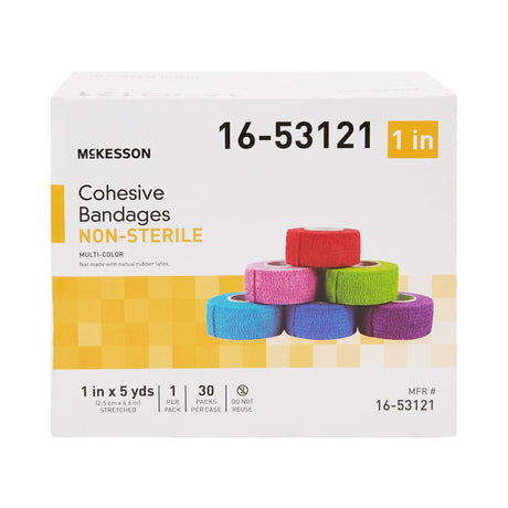 Cohesive Bandage McKesson 1 Inch X 5 Yard Self-Adherent Closure Purple / Pink / Green / Light Blue / Royal Blue / Red NonSterile Standard Compression - BeHope