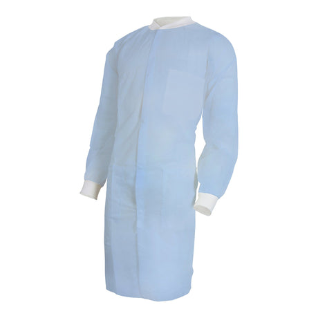 Lab Coat McKesson Blue Large / X-Large Knee Length Spunbond Polypropylene Disposable - BeHope
