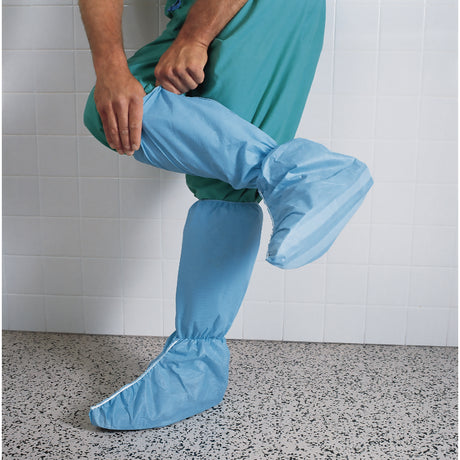 Boot Cover Hi Guard® One Size Fits Most Knee High Nonskid Sole Blue NonSterile - BeHope
