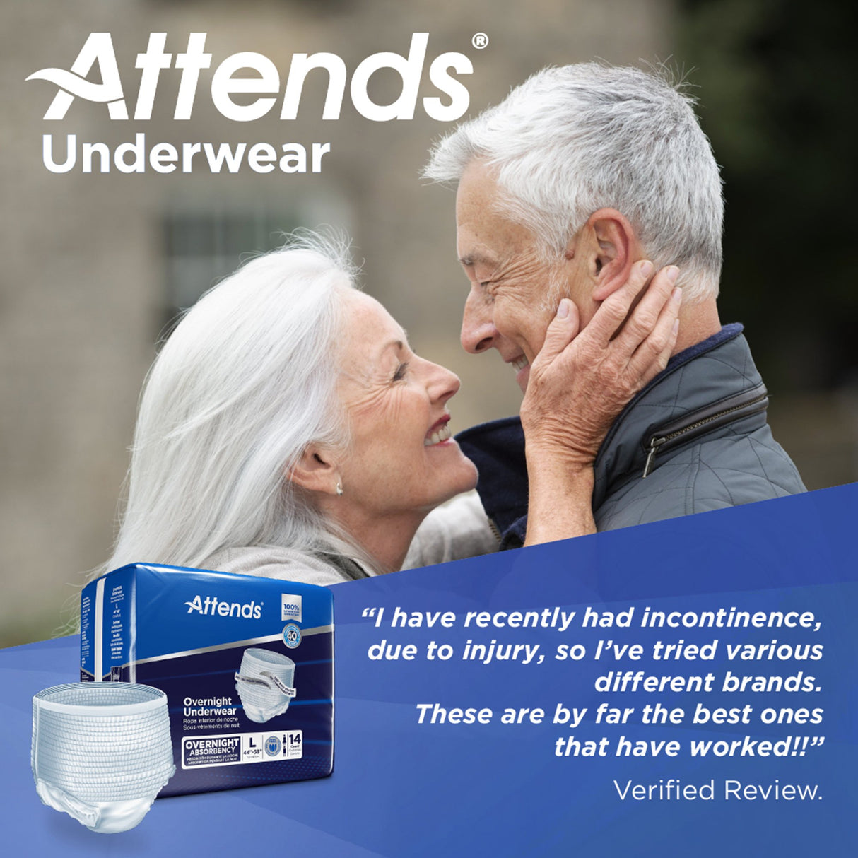 Unisex Adult Absorbent Underwear Attends Overnight Pull On with Tear Away Seams Large Disposable Heavy Absorbency