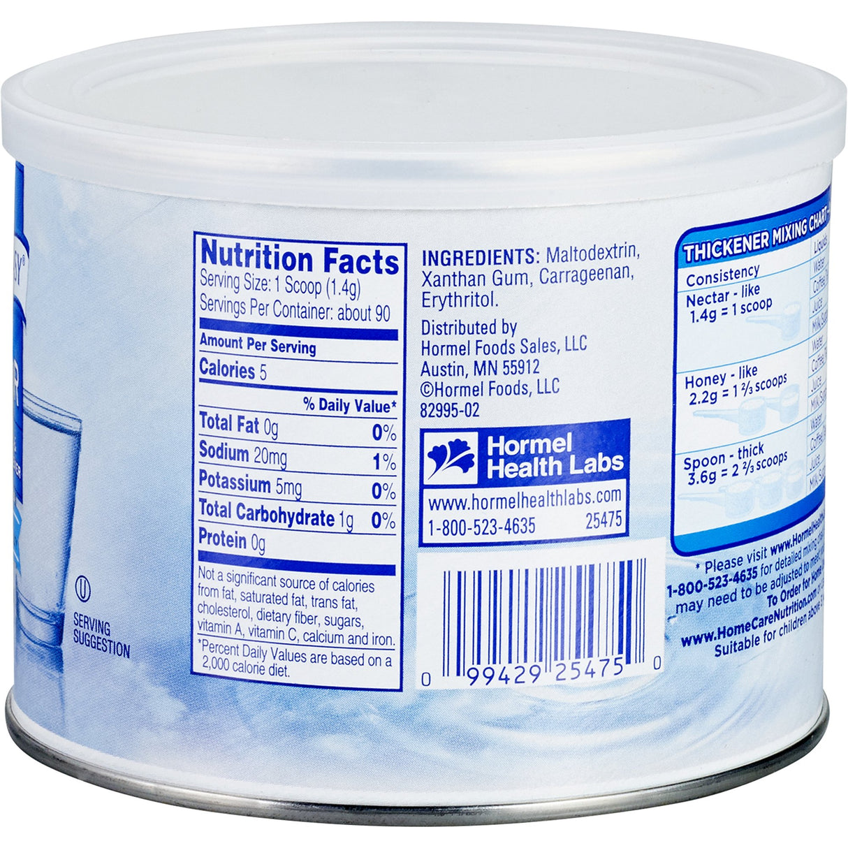 Food and Beverage Thickener Thick & Easy® Clear 4.4 oz. Canister Unflavored Powder IDDSI Level 2 Mildly Thick - BeHope