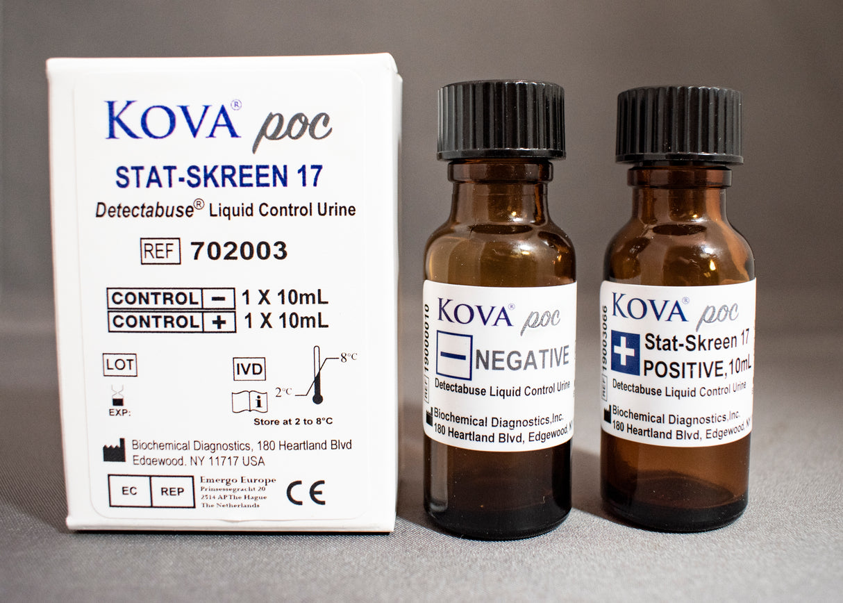 Drugs of Abuse Control Set Detectabuse® Stat-Skreen® Positive Level / Negative Level 2 X 10 mL - BeHope
