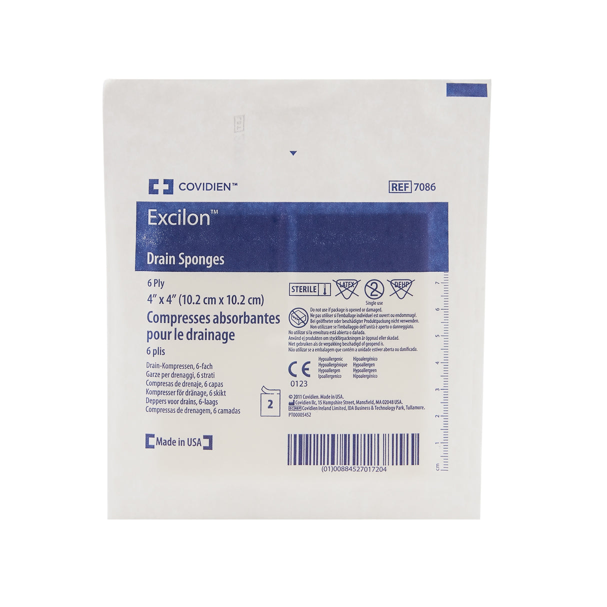 Drain Sponge Excilon™ 4 X 4 Inch 6-Ply Sterile 2 per Pack - BeHope