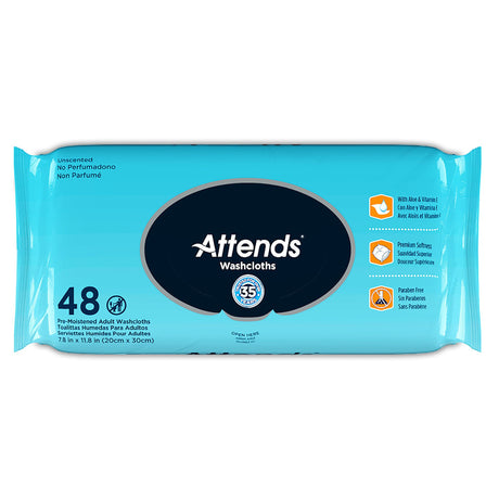 Personal Cleansing Wipe Attends® Soft Pack Unscented 48 Count - BeHope