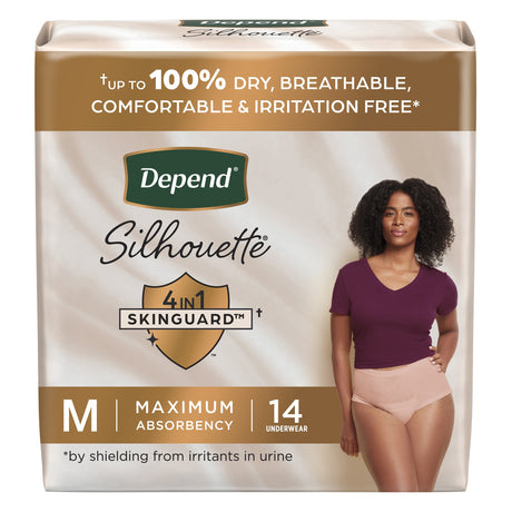 Female Adult Absorbent Underwear Depend® Silhouette® Waistband Style Medium Disposable Heavy Absorbency - BeHope