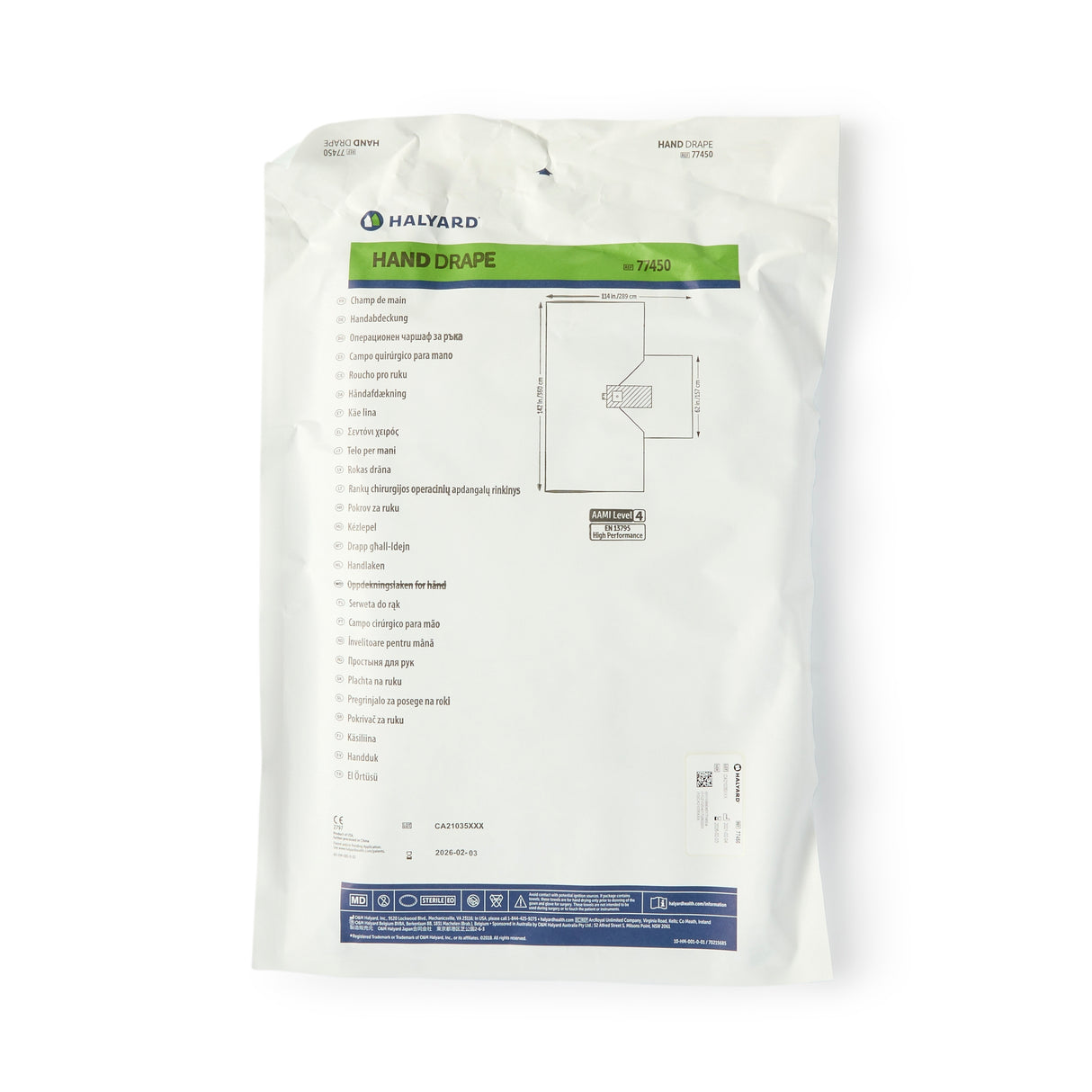 Orthopedic Drape Hand Drape 114 W X 142 L Inch Sterile - BeHope