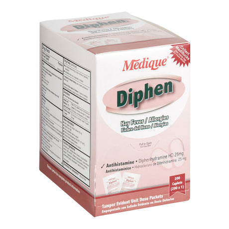 Allergy Relief Diphen 25 mg Strength Tablet 200 per Box - BeHope