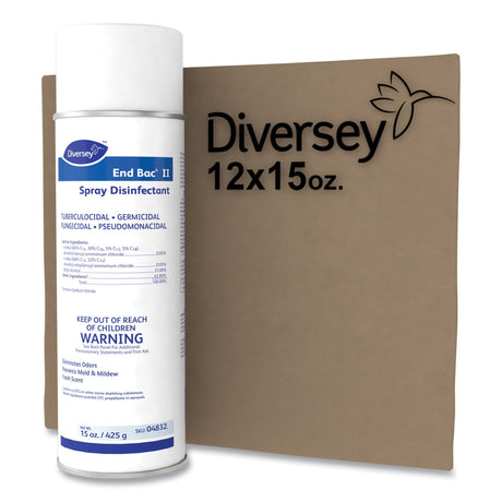 Surface Disinfectant Diversey™ End Bac® II Quaternary Based Aerosol Spray Liquid 15 oz. Can Unscented NonSterile - BeHope