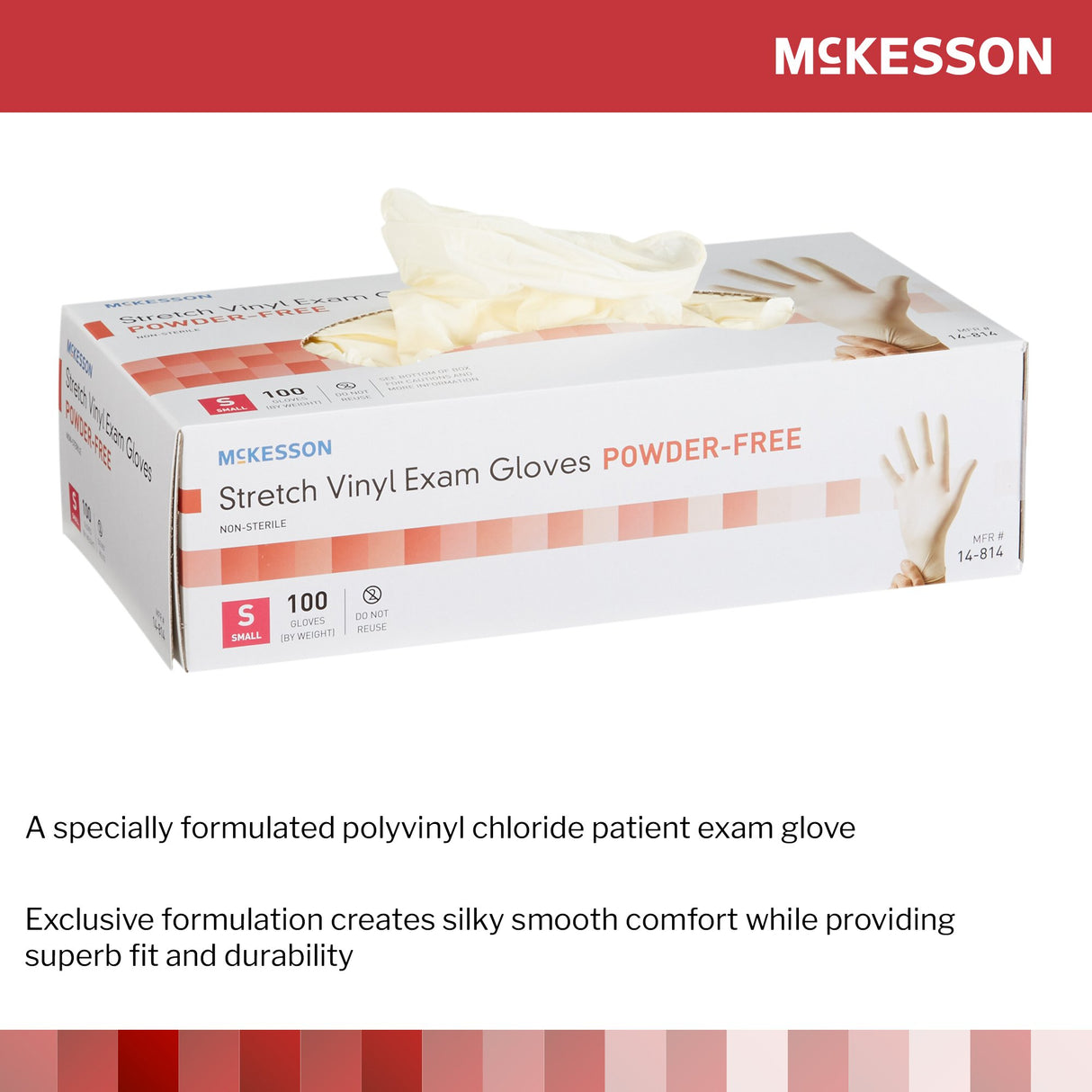 McKesson Nonsterile Stretch Vinyl Exam Gloves Silky Smooth Comfort - BeHope