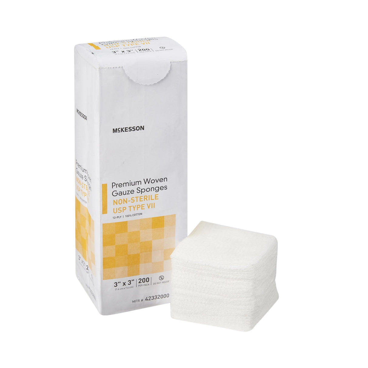Gauze Sponge McKesson 3 X 3 Inch 12-Ply NonSterile 200 per Pack - BeHope
