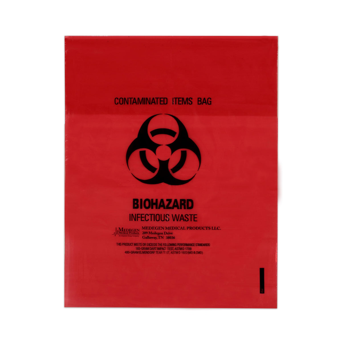 Biohazard Waste Bag Biohazard Symbol / Biohazardous Waste / Infectious Waste 1 to 3 gal. Red 11 X 14 Inch - BeHope