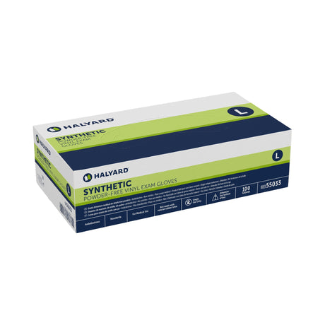 Exam Glove Halyard™ Large NonSterile Vinyl Standard Cuff Length Smooth Clear Not Rated - BeHope