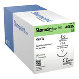 Nonabsorbable Suture with Needle Surgical Specialties™ Nylon DS18 3/8 Circle Reverse Cutting Needle Size 4-0 Monofilament - BeHope