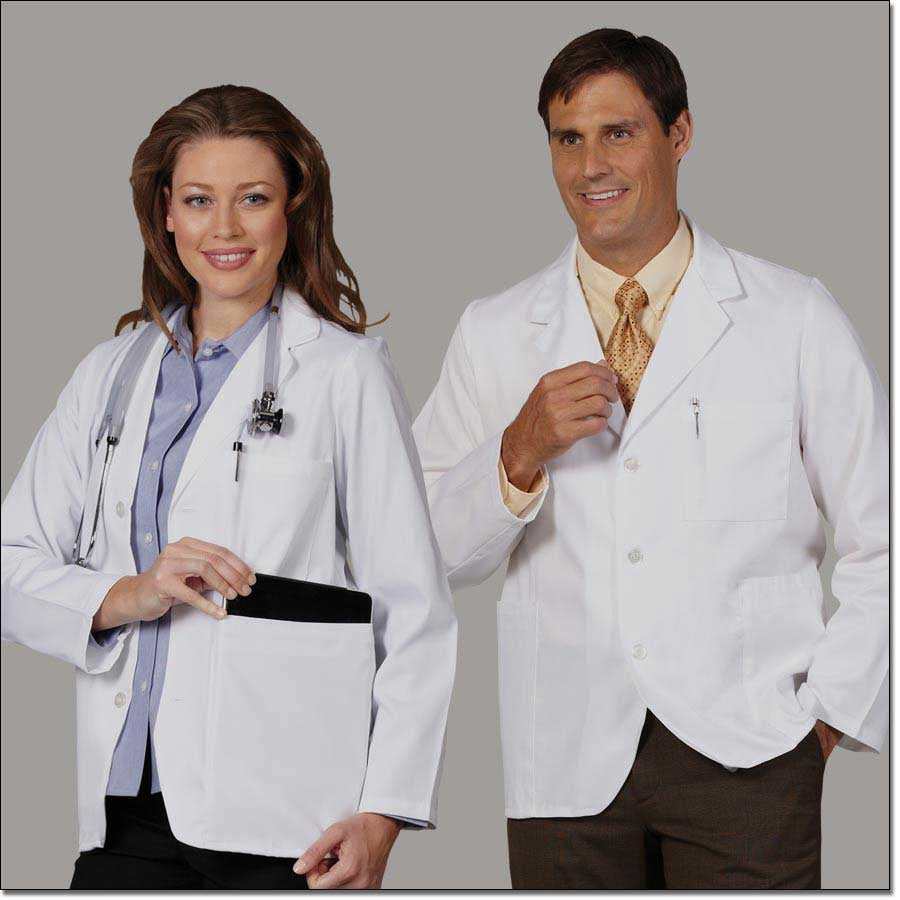 Lab Jacket White Large Hip Length 65% Polyester / 35% Cotton Reusable - Behope