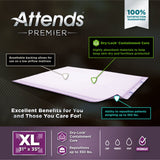 Disposable Underpad Attends® Premier 30 X 36 Inch Dry-Lock® Core Heavy Absorbency - BeHope