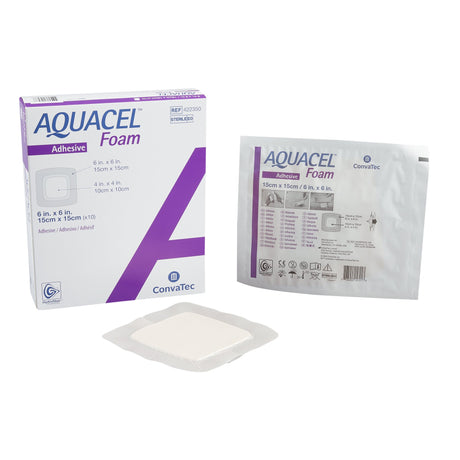 Foam Dressing Aquacel® 6 X 6 Inch With Border Waterproof Film Backing Silicone Adhesive Square Sterile - BeHope