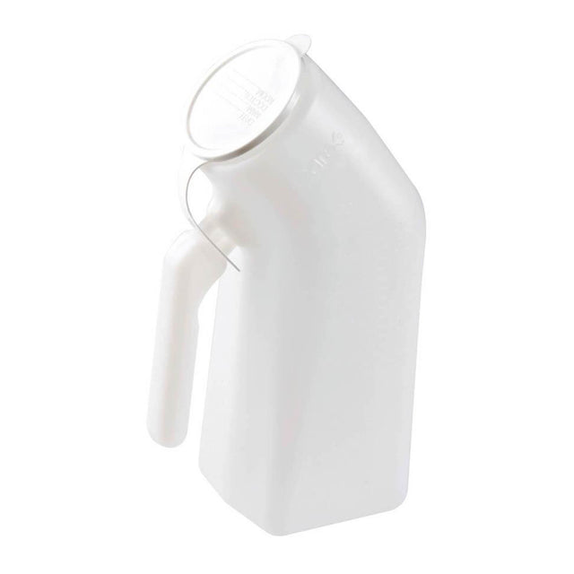 Male Urinal Carex® with Spill-Preventing Lid and Sturdy Grip - BeHope