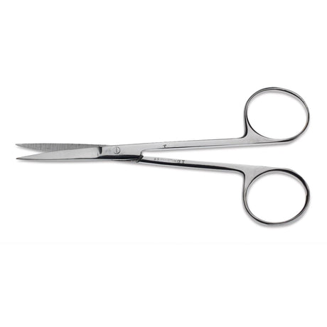 Iris Scissors Medline® 4-1/2 Inch Length Floor / Office Grade Stainless Steel Sterile Finger Ring Handle Straight Sharp Tip / Sharp Tip - BeHope
