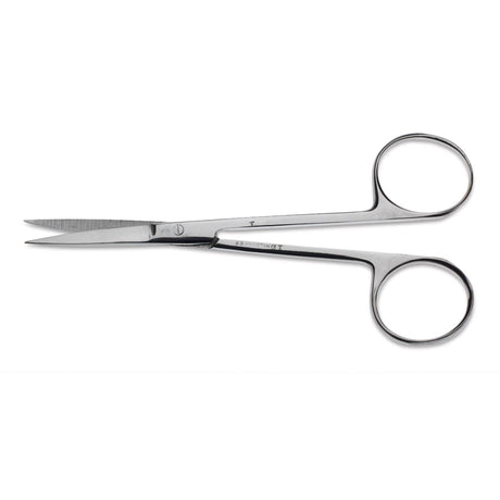 Iris Scissors Medline® 4-1/2 Inch Length Floor / Office Grade Stainless Steel Sterile Finger Ring Handle Straight Sharp Tip / Sharp Tip