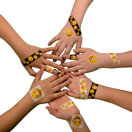 Adhesive Strip emoji™ Plastic Kid Design (Emojis) 3/4 X 3 Inch Sterile - BeHope