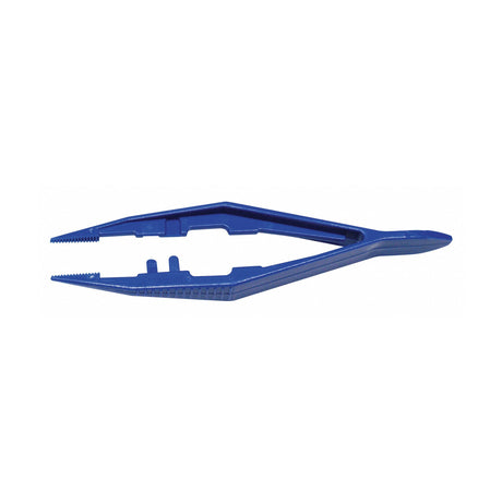 Tweezers Medique® 4-1/2 Inch Length Floor / Office Grade Plastic NonSterile Thumb Handle Straight Serrated Tips - BeHope