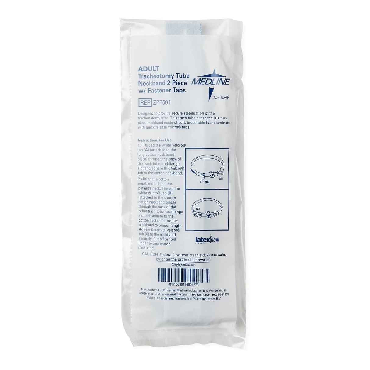 Tracheostomy Tube Holder Medline 18-1/4 Inch Length Pediatric / Adult - BeHope