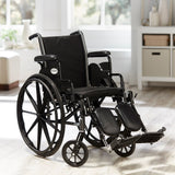 Lightweight Wheelchair McKesson Dual Axle Desk Length Arm Swing-Away Elevating Legrest Black Upholstery 16 Inch Seat Width Adult 300 lbs. Weight Capacity - BeHope
