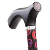 Folding Cane Switch Sticks® Aluminum 32 to 37 Inch Height Circle Print - BeHope
